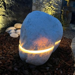 Roche Son et Lumière Galet Géant Blanc / Granit 1 Faisceau