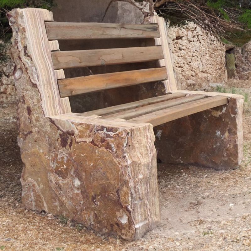 Banc Onyx Marbre avec dossier