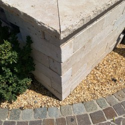 Bordure Travertin Beige Mix finition vieillie tambour