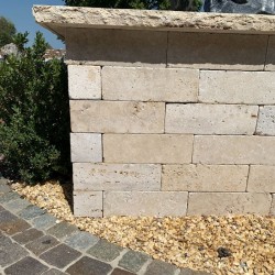 Bordure Travertin Beige Mix finition vieillie tambour