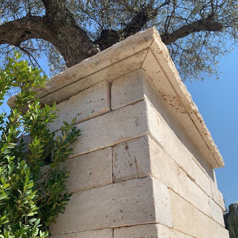 Bordure Travertin Beige Mix finition vieillie tambour