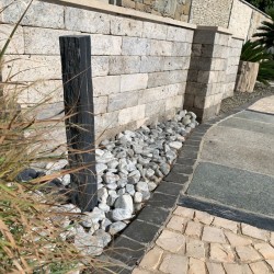 Bordure Travertin Silver finition vieillie tambour