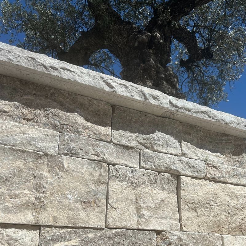 Bloc Mur Travertin Silver finition vieillie