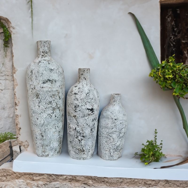 Pot Botol Cream & Black Cracking