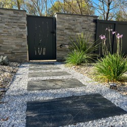 Pas Japonais Ardoise Ebano Dessus naturel