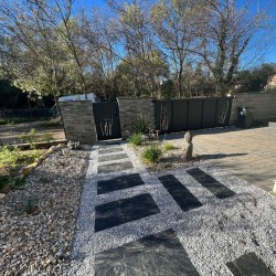 Pas Japonais Ardoise Ebano Dessus naturel