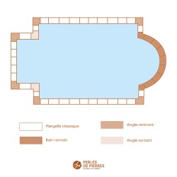 Angle Sortant Travertin Beige Mix finition vieille texture