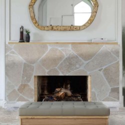 Opus Incertum Travertin Beige Mix finition vieillie tambour