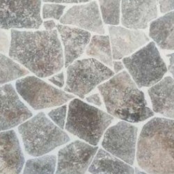 Opus Incertum Travertin Silver finition vieillie tambour