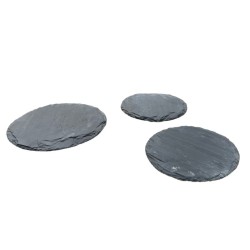 Pas Japonais Rond Ardoise Ebano Dessus Naturel