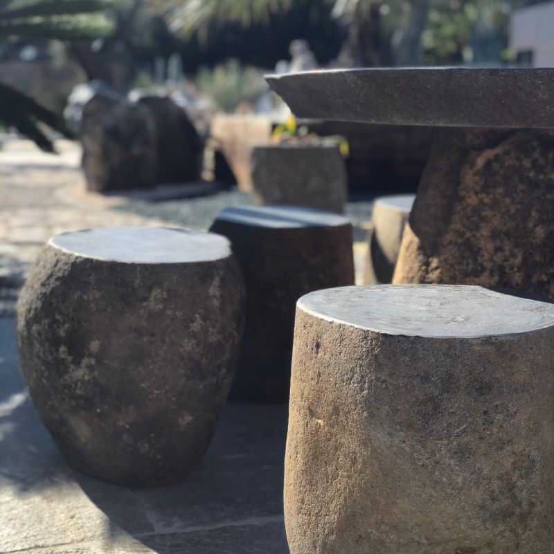 Tabouret Basalte Rock Naturel