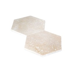 Hexagone Travertin Beige Ivoire Modern Finish