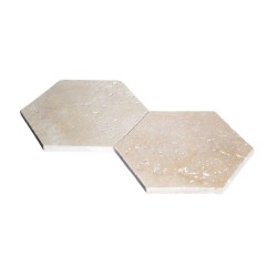 Hexagone Travertin Beige Ivoire Modern Finish