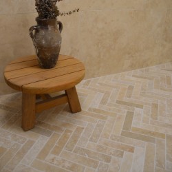 Chevron Travertin Beige...