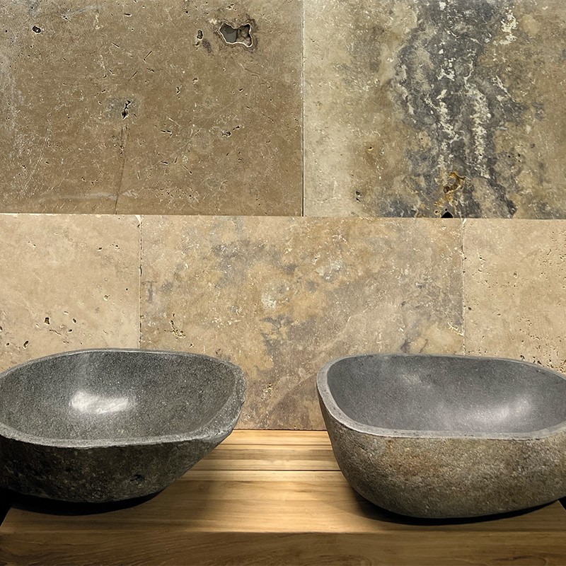 Dallage Travertin Mix finition vieillie