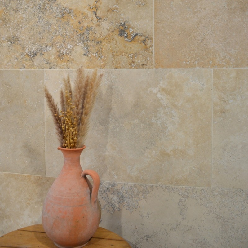 Dallage Travertin Classic Mix Modern Finish
