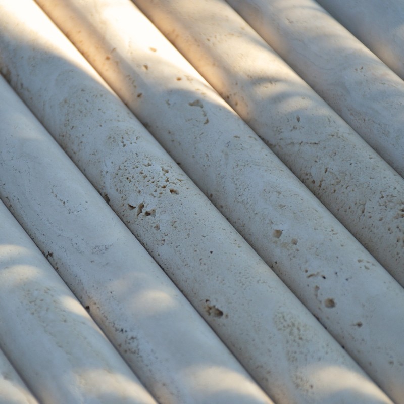 Moulure Travertin Beige Ivoire finition vieillie tambour