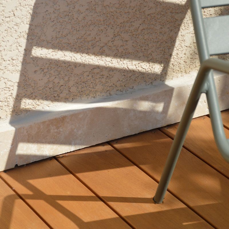 Plinthe Travertin Beige Ivoire finition vieillie tambour