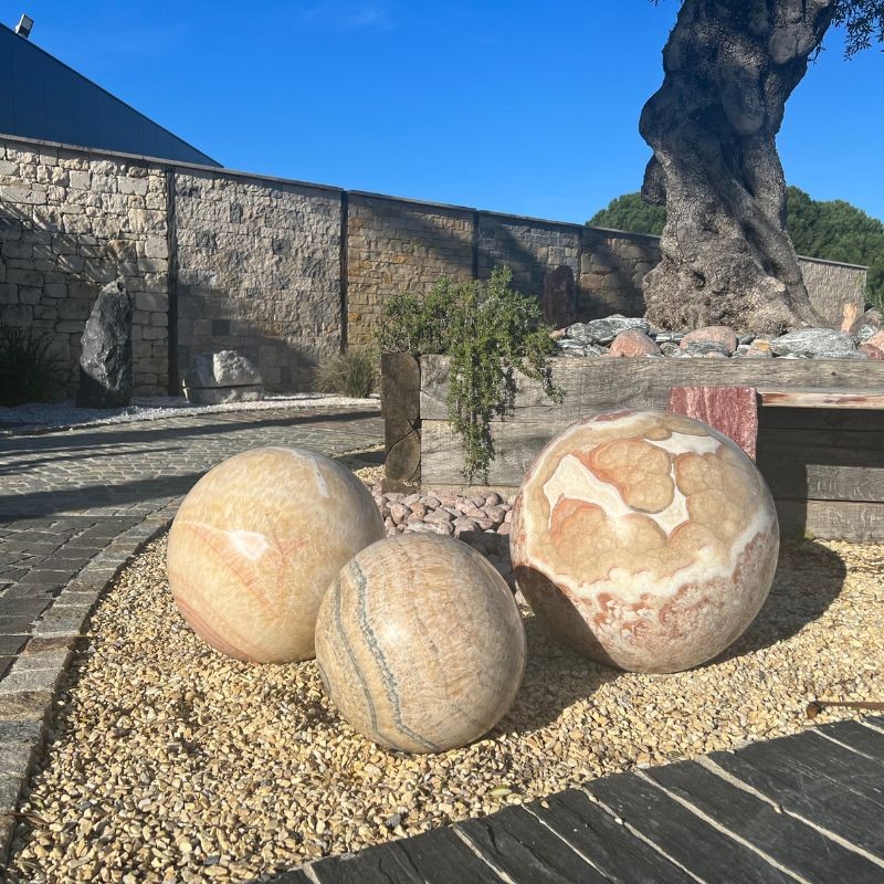 Sphère polie Onyx Miel